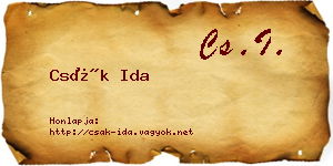 Csák Ida névjegykártya
